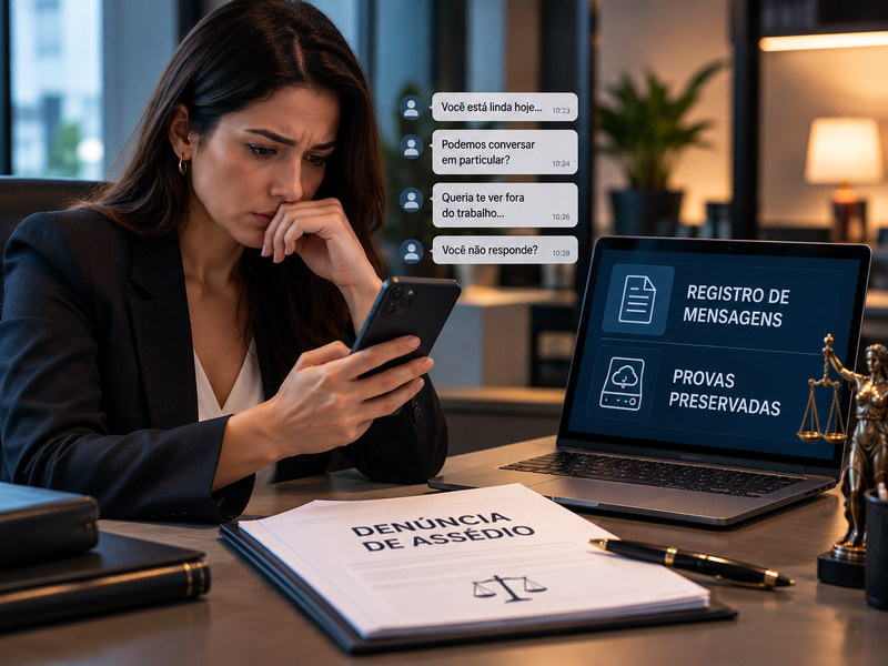 Assédio sexual por WhatsApp e mensagens no trabalho: como provar e denunciar?