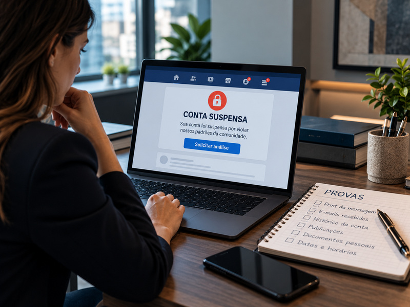 Facebook suspendeu minha conta: como recorrer e quais provas guardar?