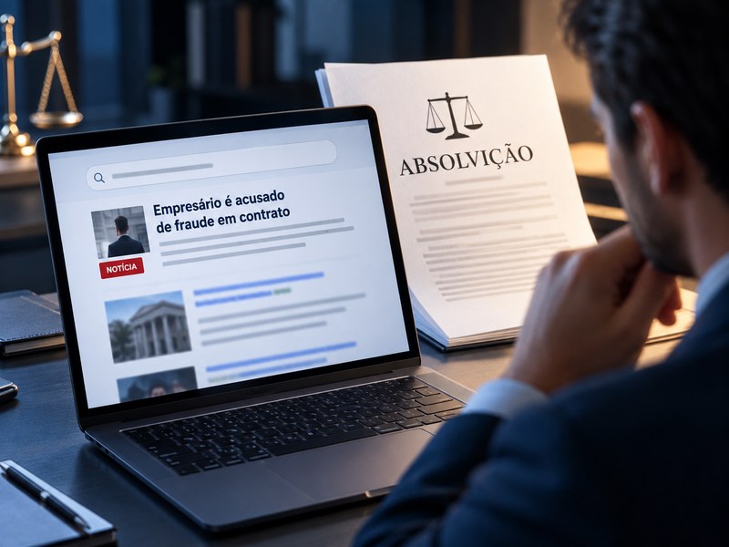 Fui absolvido, mas a notícia da acusação continua na internet: posso pedir atualização?