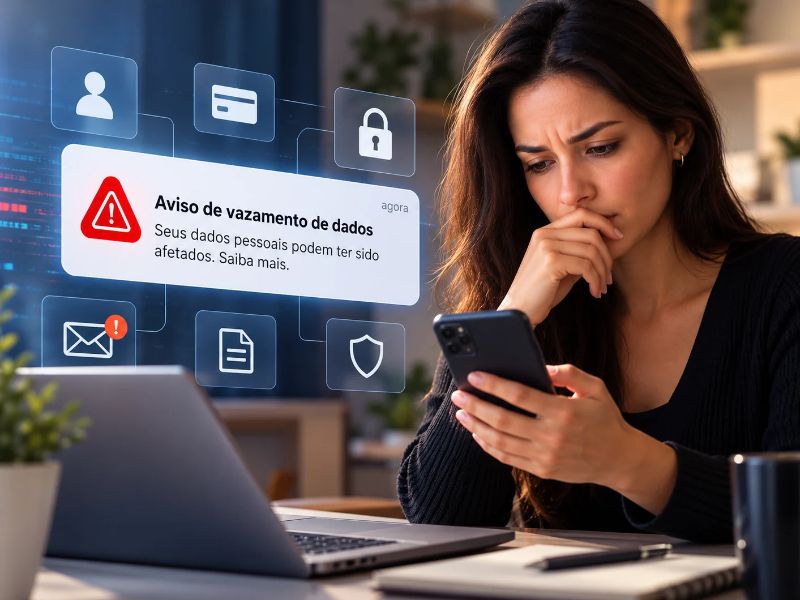 Recebi um aviso de vazamento de dados: como entender os riscos e proteger minhas contas?