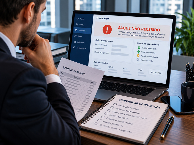 Saque da Monetizze não caiu na conta: o que verificar e como solicitar esclarecimentos?
